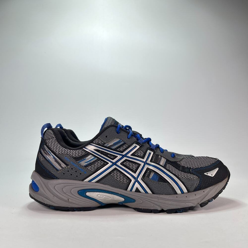 ASICS Gel-Venture 5 Silver Grey Blue Trail Running Shoes T5P0N Mens Size 11.5 4E